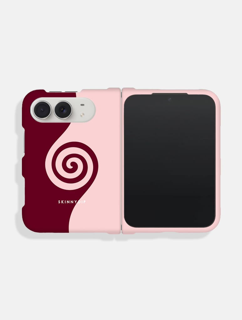 Burgundy And Pink Swirl Impact Resistant iPhone Duo Case - Image 1
