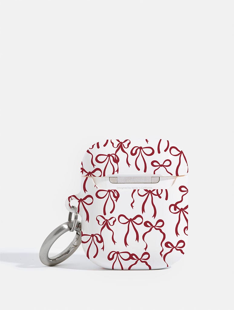 Burgundy Bows AirPods Case