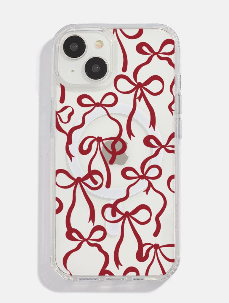 Burgundy Bows MagSafe iPhone Case - Image 1
