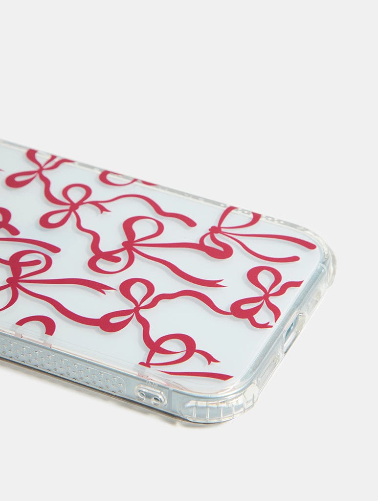 Burgundy Bows Shock iPhone Case