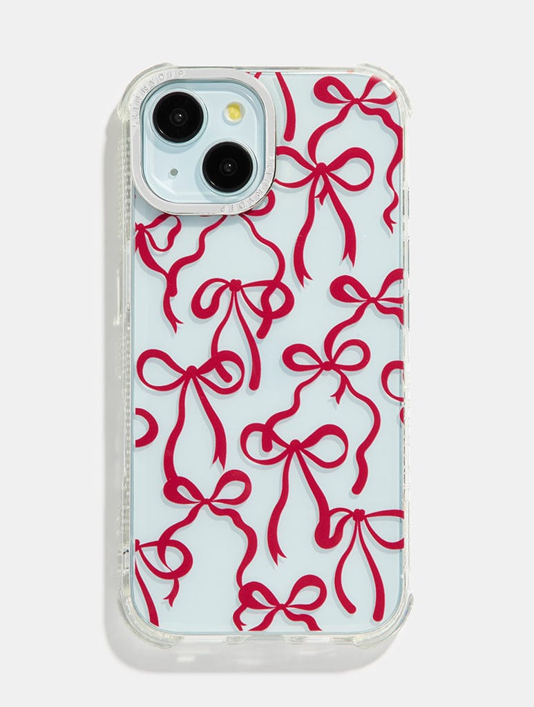 Burgundy Bows Shock iPhone Case - Image 1
