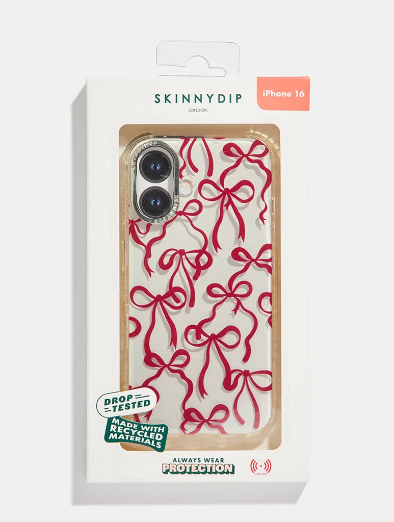 Burgundy Bows Shock iPhone Case - Image 4