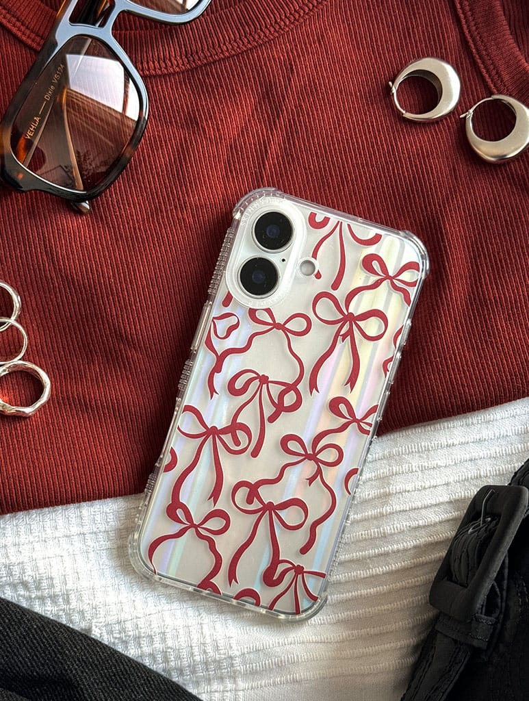 Burgundy Bows Shock iPhone Case