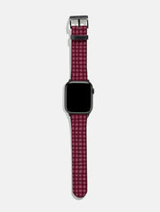 Burgundy Gingham Apple Watch Strap