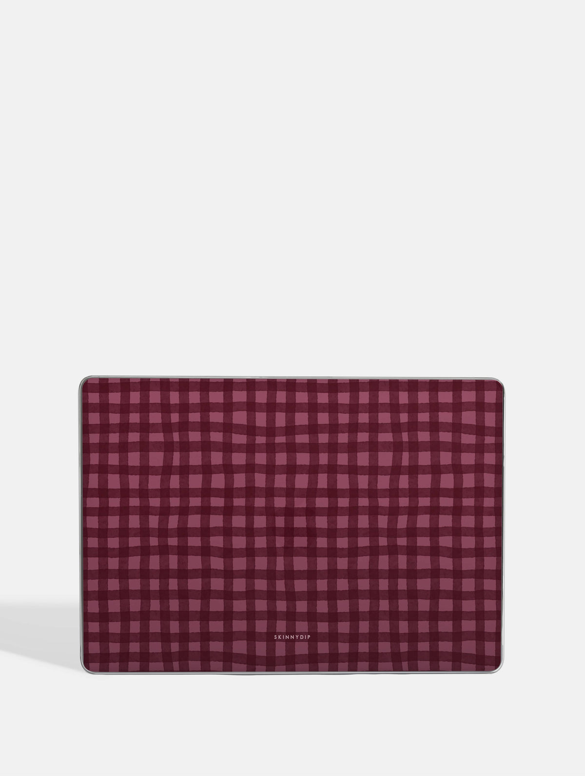Burgundy Gingham MacBook Case - Image 1