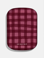 Burgundy Gingham Portable Magsafe Charger