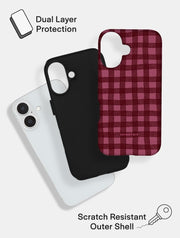 Burgundy Gingham Ultra Protective iPhone Case