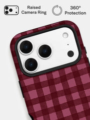 Burgundy Gingham Ultra Protective iPhone Case
