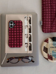 Burgundy Gingham Ultra Protective iPhone Case
