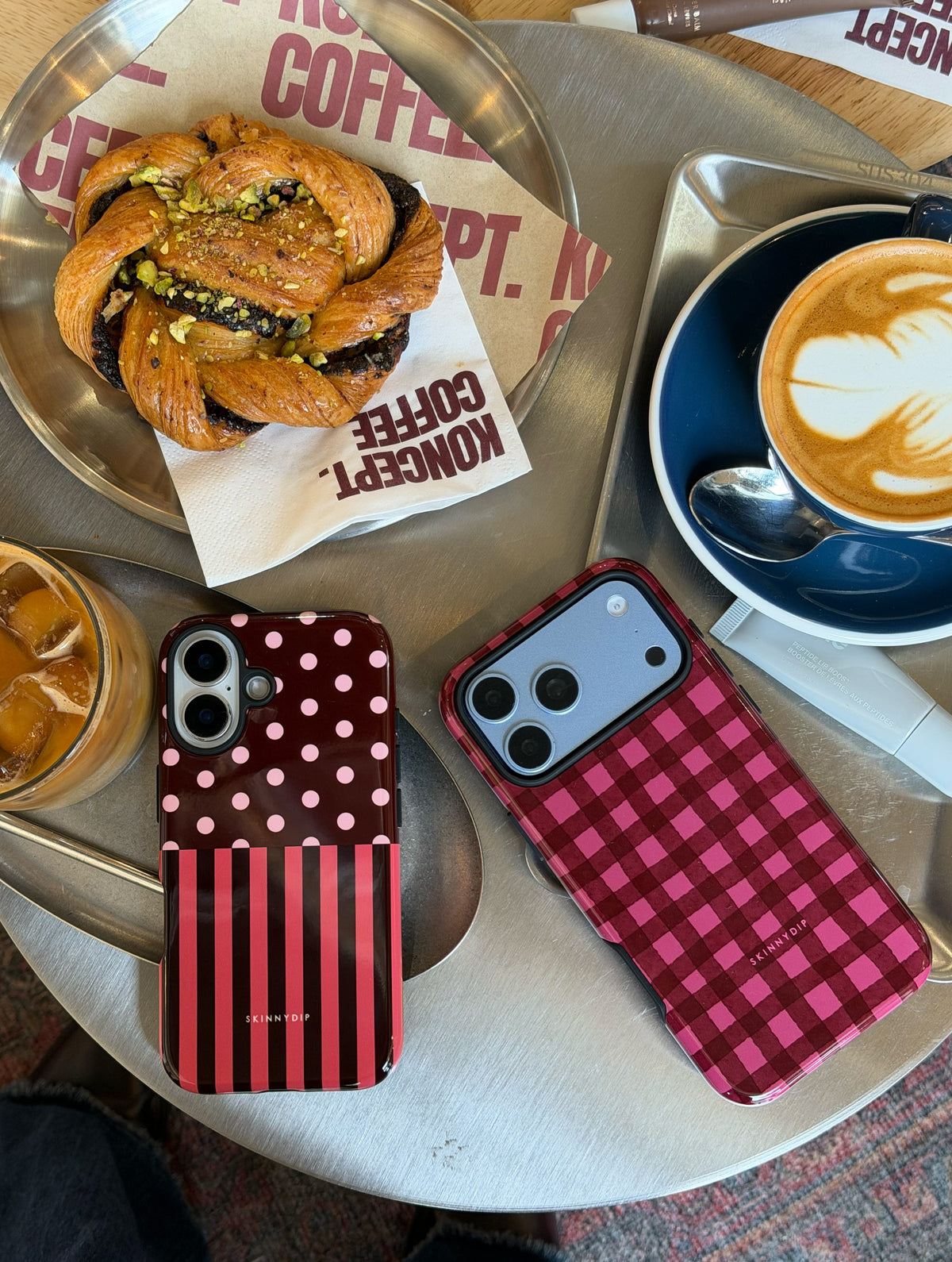 Burgundy Gingham Ultra Protective iPhone Case - Image 3