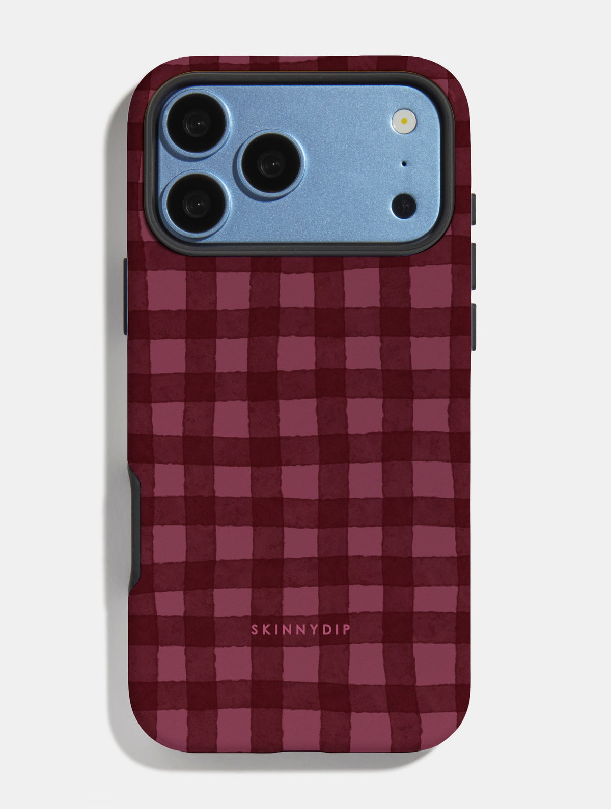 Burgundy Gingham Ultra Protective iPhone Case - Image 1
