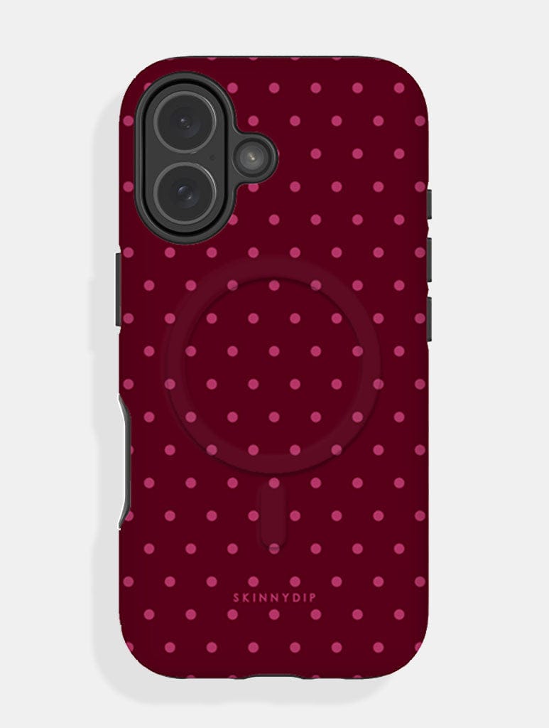 Burgundy Mini Dots Magsafe Ultra Protective iPhone Case - Image 1
