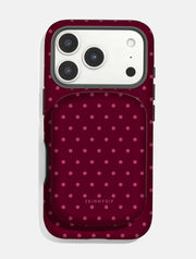 Burgundy Mini Dots Portable Magsafe Charger