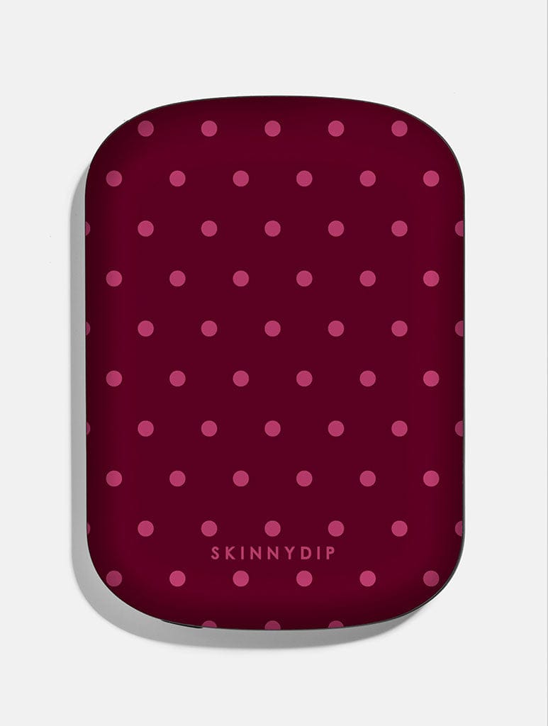 Burgundy Mini Dots Portable Magsafe Charger - Image 1