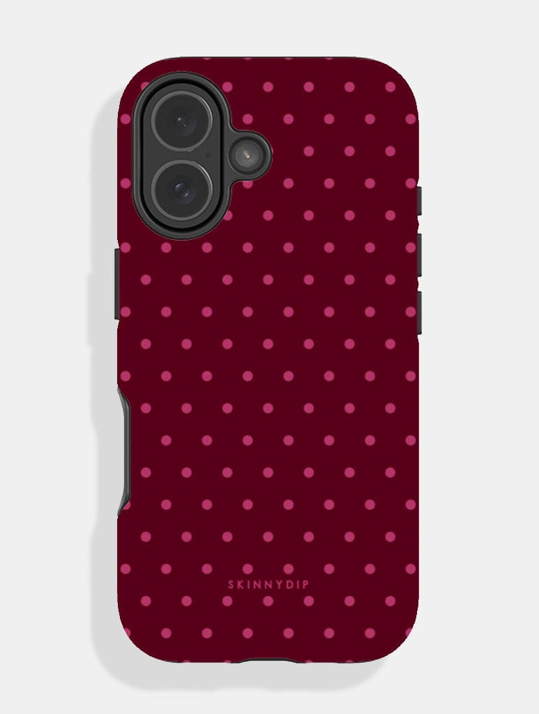 Burgundy Mini Dots Ultra Protective iPhone Case - Image 1