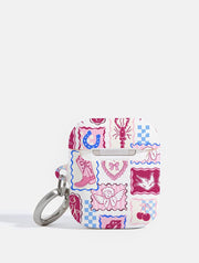 Burgundy Patchwork AirPods Case