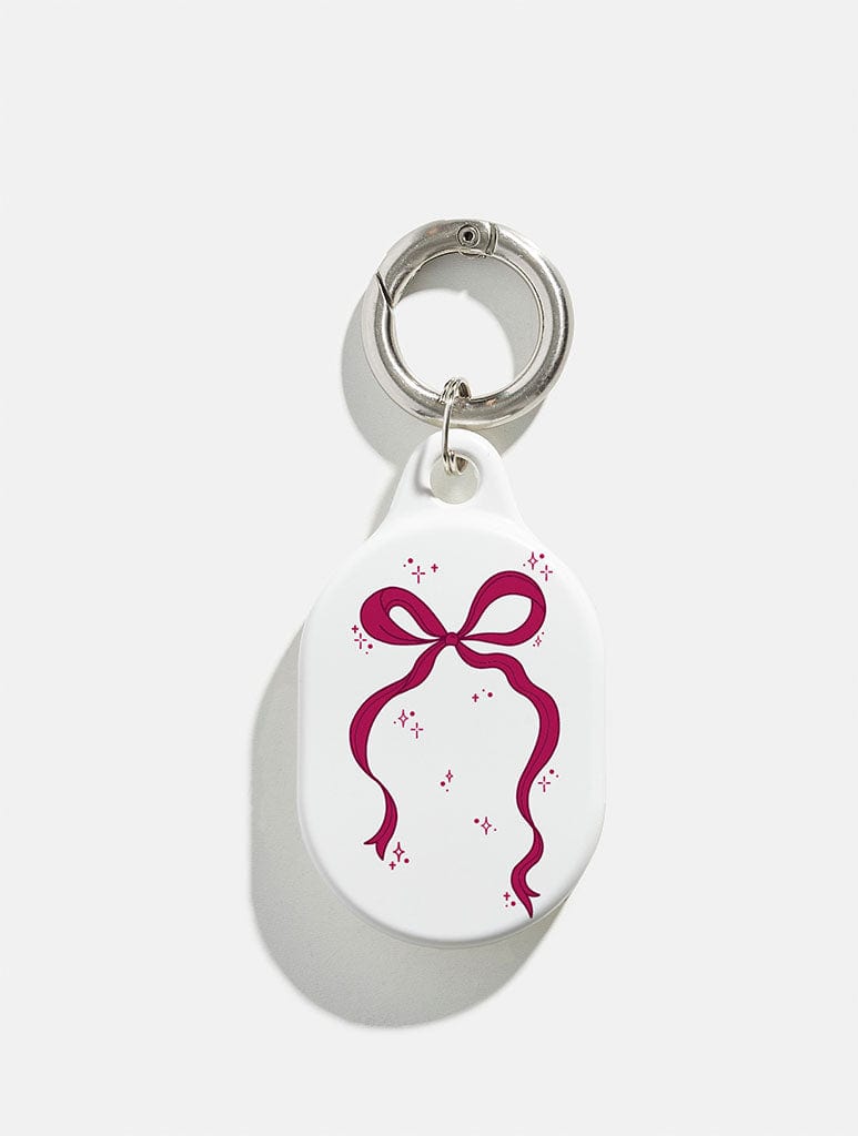 Burgundy Single Bow AirTag Case in Gloss - Image 1