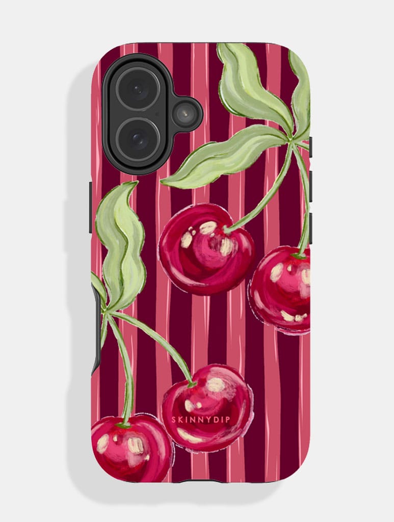 Cherry Stripes Ultra Protective iPhone Case - Image 2