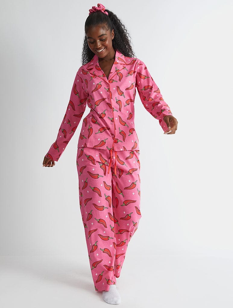 Chilli Sparkle Pyjama Set in Pink - Image 3