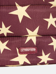 Chunky Stars Pillow Pouch Makeup Bag in Chocolate and Yellow