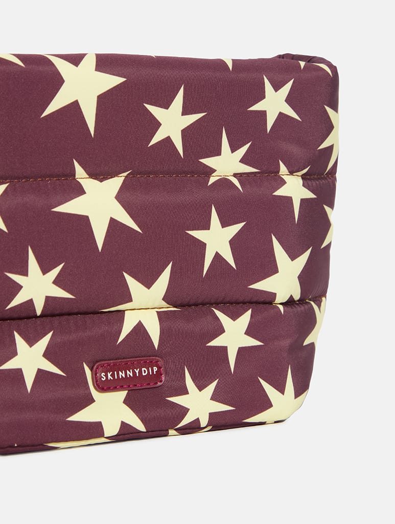 Chunky Stars Pillow Pouch Makeup Bag in Chocolate and Yellow - Image 7