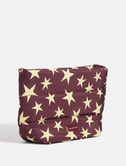 Chunky Stars Pillow Pouch Makeup Bag in Chocolate and Yellow