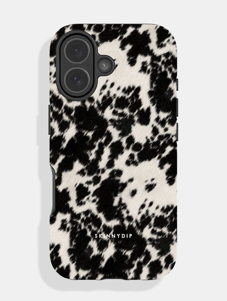 Cow Print Black and White Ultra Protective iPhone Case - Image 2