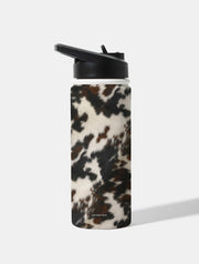 Cow Print Brown and Black 18oz Stainless Steel Water bottle