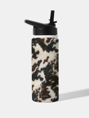 Cow Print Brown and Black 18oz Stainless Steel Water bottle
