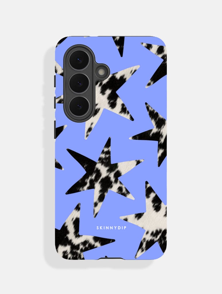 Cow Print Stars Blue Ultra Protective Samsung Case - Image 1