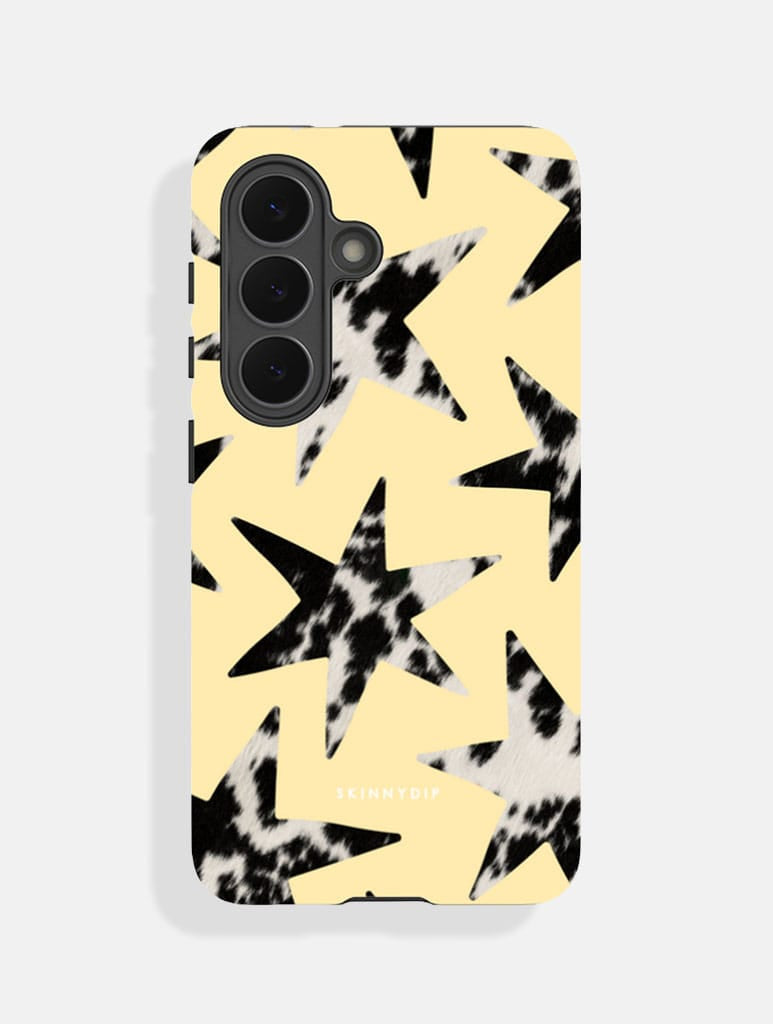 Cow Print Stars Yellow Ultra Protective Samsung Case - Image 1