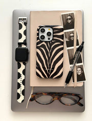Cream And Black Polka Dots Apple Watch Strap