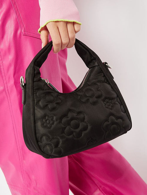 Daisy Quilted Mini Nylon Cross Body Bag - Image 1