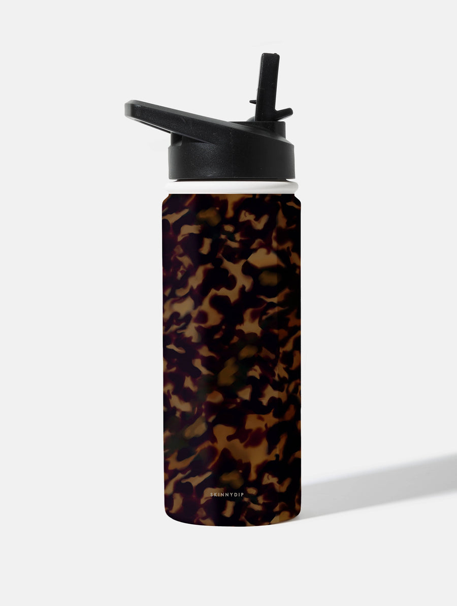 Dark Tortoiseshell 18oz Stainless Steel Water bottle - Image 1