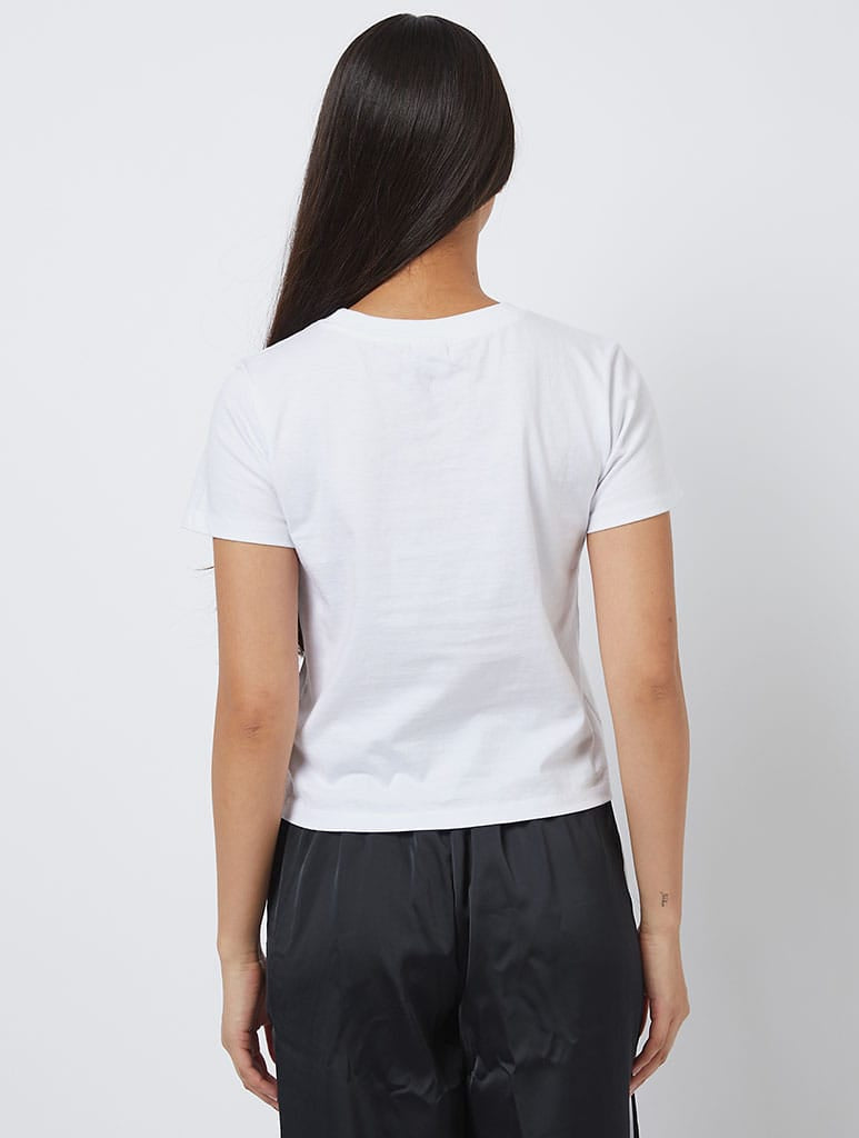 Diamond Tie Baby T-Shirt In White - Image 2