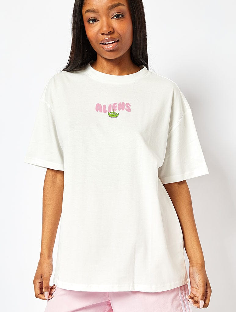 Disney Aliens Pizza Planet T-Shirt In Ecru