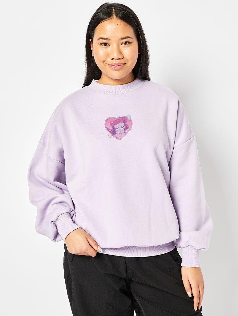 Disney Ariel Princess Manga Sweatshirt In Lilac
