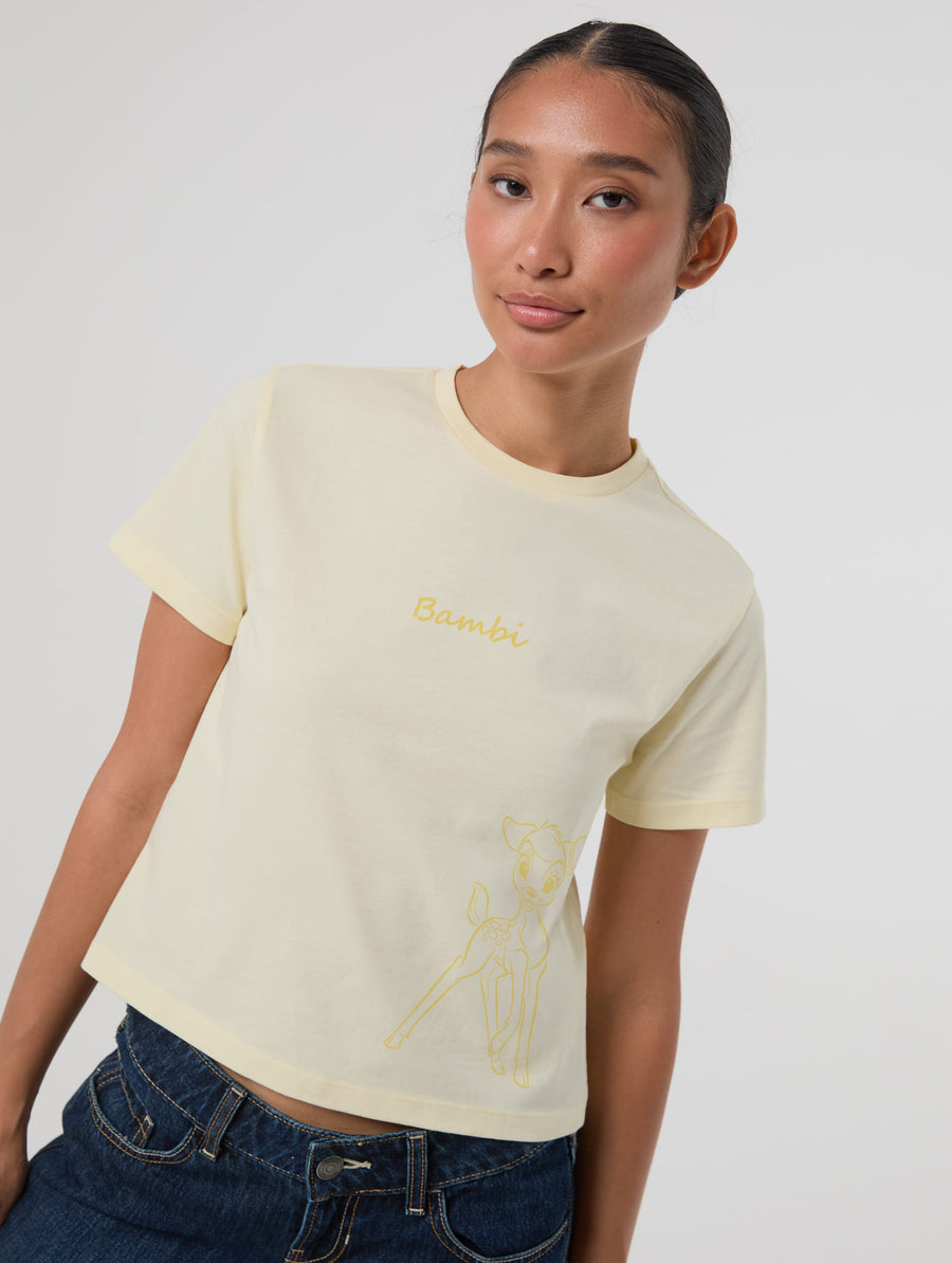 Disney Bambi Baby T-Shirt In Butter Yellow - Image 1