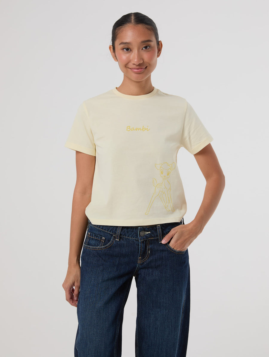Disney Bambi Baby T-Shirt In Butter Yellow