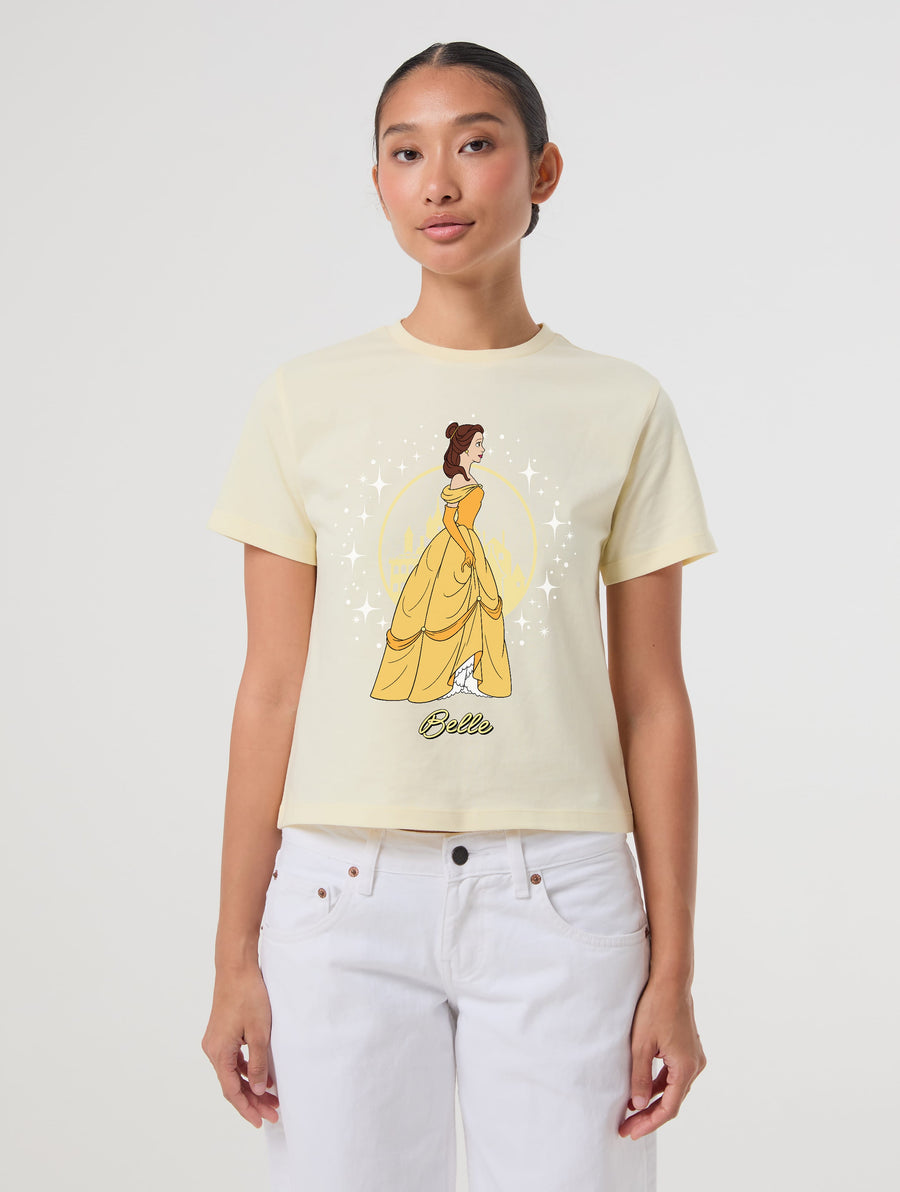 Disney Belle Baby T-Shirt In Butter Yellow - Image 1