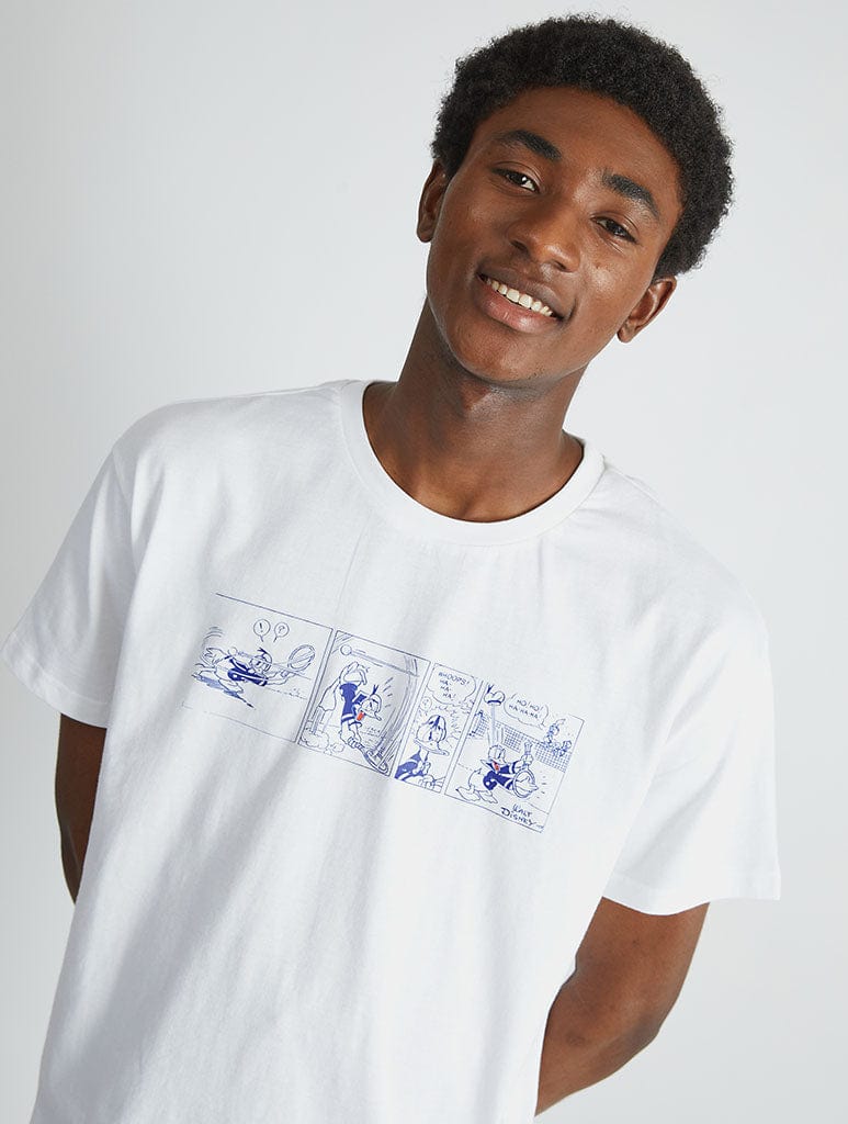 Disney Donald Duck Tennis T-Shirt In White