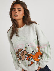 Disney Fox And The Hound Flower Knitted Jumper