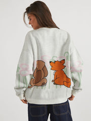 Disney Fox And The Hound Flower Knitted Jumper