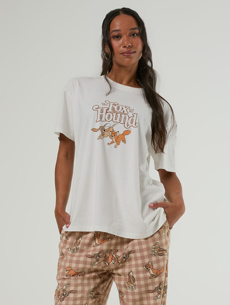 Disney Fox & The Hound T-Shirt & Trouser Set with Eye Mask - Image 1