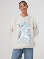 Disney Frozen 2 Castle Front Print Sweatshirt In White