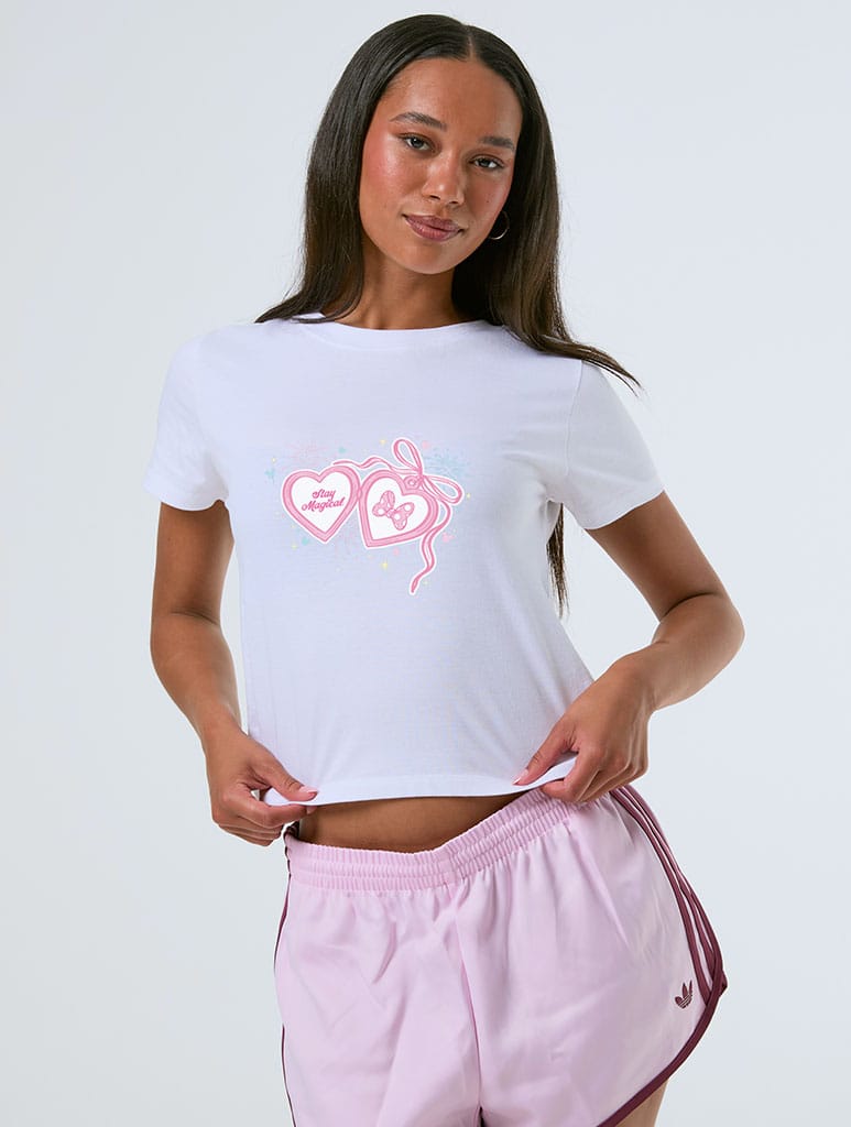 Disney Girl Locket Baby T-Shirt In White - Image 1