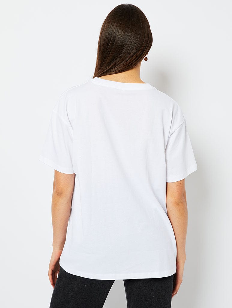 Disney Jaq & Gus Varsity T-Shirt in White - Image 2