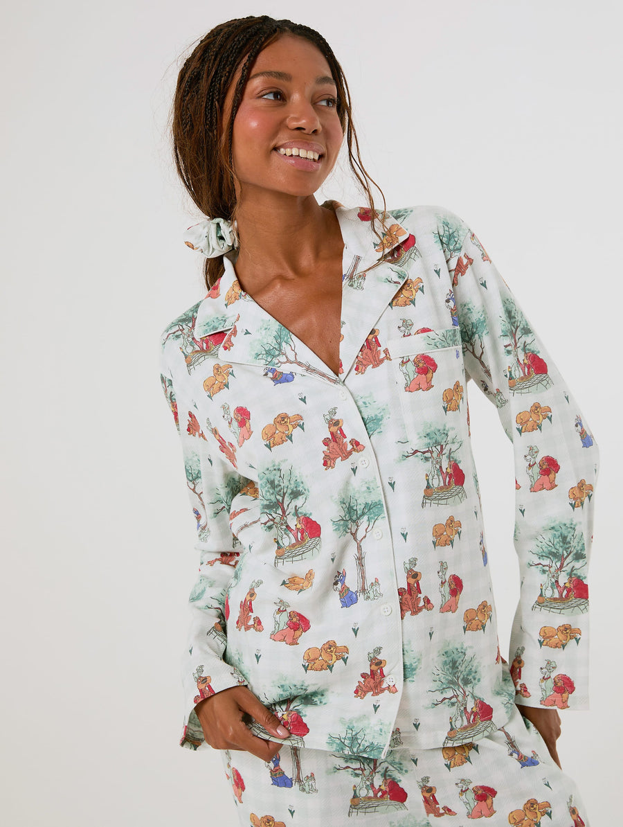 Disney Lady & The Tramp Check Pyjama Set with Scrunchie - Image 1