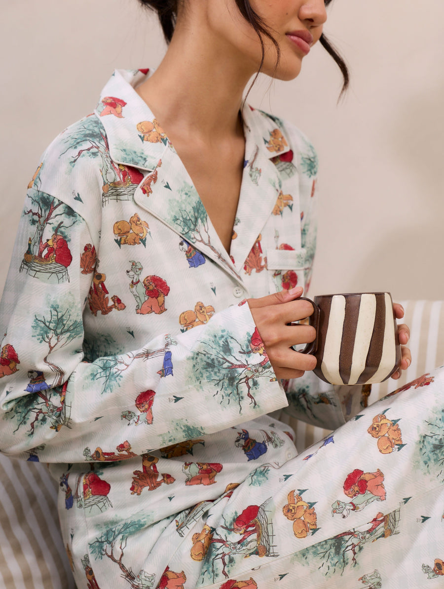 Disney Lady & The Tramp Check Pyjama Set with Scrunchie