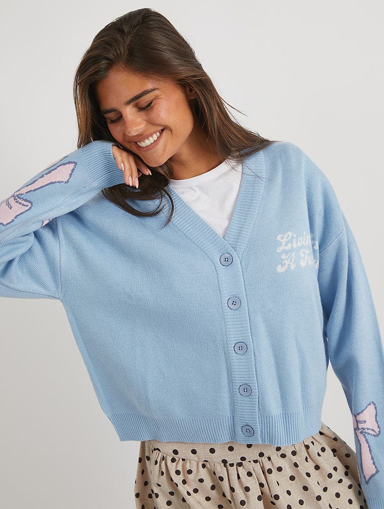 Disney Living In A Fantasy Blue Knitted Cardigan